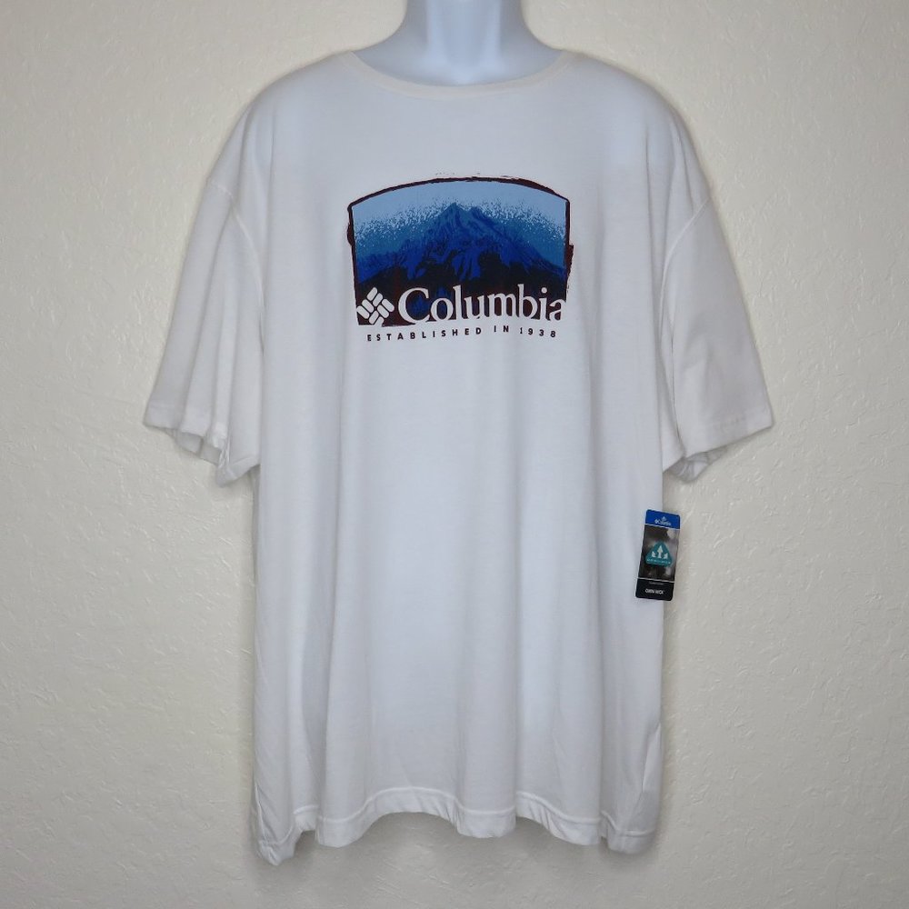 Columbia* Men's Short Sleeve Crew Neck Straight Hem LOGO Print Tee-Shirt~Size 4X
